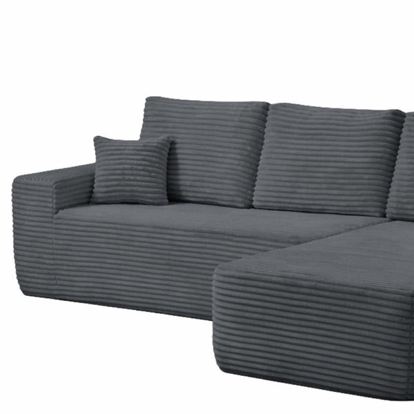 English Elm Right Plush Fabric Sectional Sofa Reversible Chaise Modern Living Room Compact Seat W3975P415764