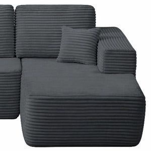 English Elm Right Facing Corduroy Sectional Sofa Low Profile Modular Chaise for Living Rooms W3975P415765