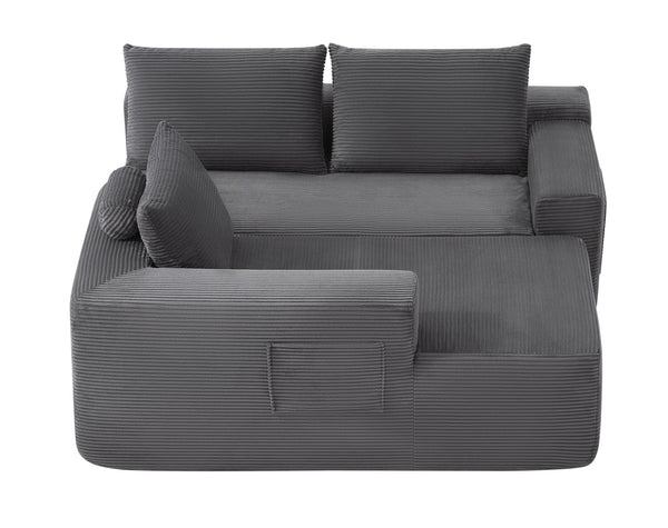 English Elm 96.9 Inch Modular Cloud Sectional Sofa Corduroy Upholstered Deep Seat for Living Room W3975P419055
