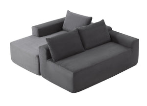 English Elm 96.9 Inch Modular Cloud Sectional Sofa Corduroy Upholstered Deep Seat for Living Room W3975P419055