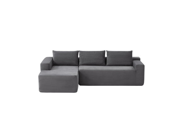 English Elm 96.9 Inch Modular Cloud Sectional Sofa Corduroy Upholstered Deep Seat for Living Room W3975P419055