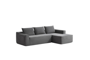 English Elm 96.9Compressible Corduroy Cloud Sectional Sofa Deep Plush Seating for Modern Living Rooms W3975P419060