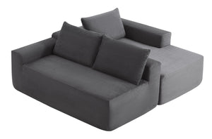 English Elm 96.9Compressible Corduroy Cloud Sectional Sofa Deep Plush Seating for Modern Living Rooms W3975P419060