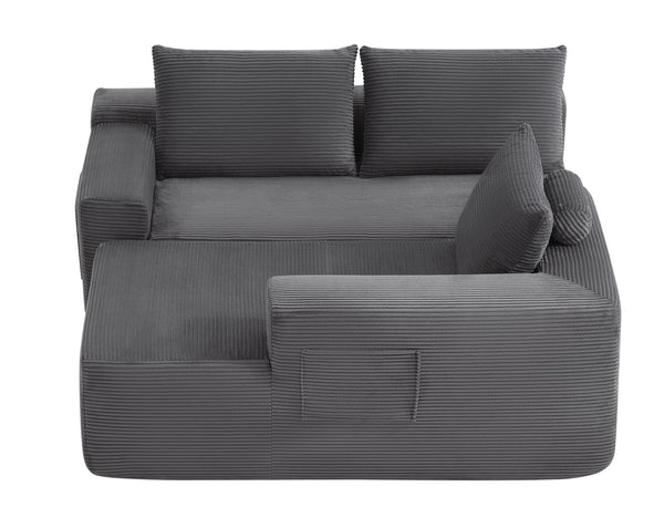 English Elm 96.9Compressible Corduroy Cloud Sectional Sofa Deep Plush Seating for Modern Living Rooms W3975P419060