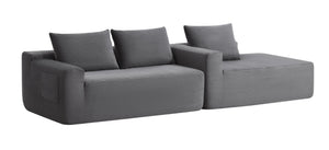 English Elm 96.9Compressible Corduroy Cloud Sectional Sofa Deep Plush Seating for Modern Living Rooms W3975P419060