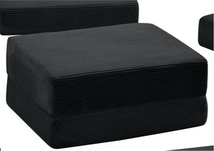 English Elm Ottoman-modular-black Corduroy Floor Sofa Modular Sectional for Living Room Lounge Black W3975P455210