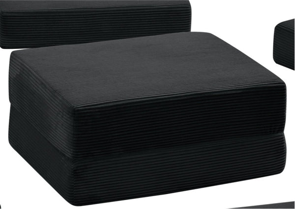 English Elm Ottoman-modular-black Corduroy Floor Sofa Modular Sectional for Living Room Lounge Black W3975P455210