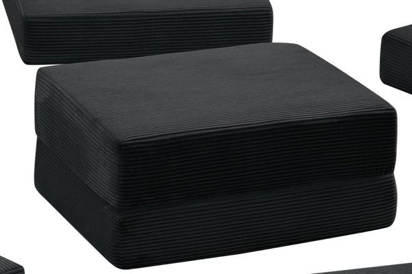 English Elm Ottoman-modular-black Corduroy Floor Sofa Modular Sectional for Living Room Lounge Black W3975P455210