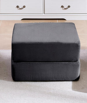 English Elm Ottoman-modular-black Corduroy Floor Sofa Modular Sectional for Living Room Lounge Grey W3975P455211