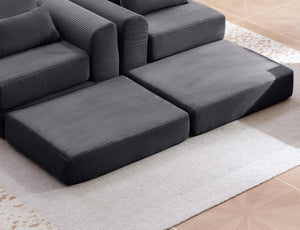 English Elm Ottoman-modular-black Corduroy Floor Sofa Modular Sectional for Living Room Lounge Grey W3975P455211