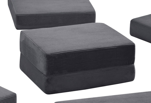 English Elm Ottoman-modular-black Corduroy Floor Sofa Modular Sectional for Living Room Lounge Grey W3975P455211