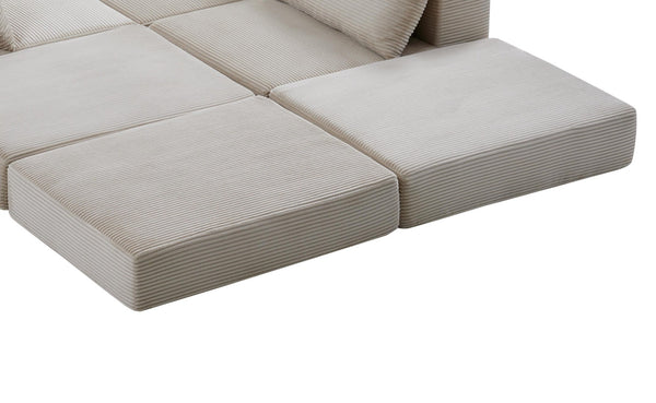 English Elm Ottoman-modular-black Corduroy Floor Sofa Modular Sectional for Living Room Lounge Camel W3975P455212