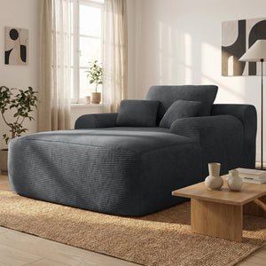 English Elm Convertible Corduroy Chaise Lounge Sleeper Chair with Pillows for Bedroom Living Room W3975P455215
