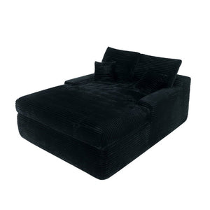 English Elm 59-Inch Plush Convertible Chaise Sleeper Armchair with Pillows for Living Room Use W3975P462039