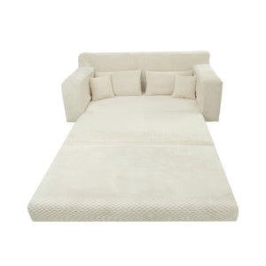 English Elm 78.7-Inch Foldable Corduroy Sleeper Sofa Lounge Chair with Plush Quilted Surface W3975P462040
