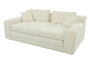 English Elm 78.7-Inch Foldable Corduroy Sleeper Sofa Lounge Chair with Plush Quilted Surface W3975P462040