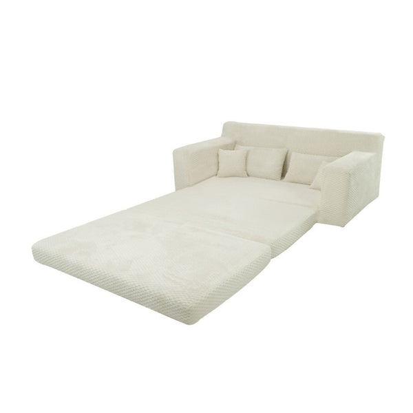 English Elm 78.7-Inch Foldable Corduroy Sleeper Sofa Lounge Chair with Plush Quilted Surface W3975P462040