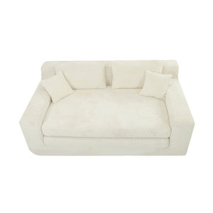 English Elm 78.7-Inch Foldable Corduroy Sleeper Sofa Lounge Chair with Plush Quilted Surface W3975P462040