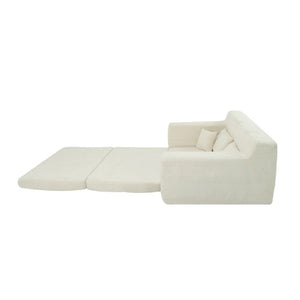 English Elm 78.7-Inch Foldable Corduroy Sleeper Sofa Lounge Chair with Plush Quilted Surface W3975P462040