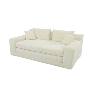 English Elm 78.7-Inch Foldable Corduroy Sleeper Sofa Lounge Chair with Plush Quilted Surface W3975P462040