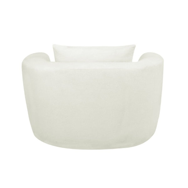 English Elm 47.2-Inch, Oversized Lamb Fleece Swivel Lounge Chair for Bedroom or Living Room W3975P462051