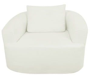 English Elm 47.2-Inch, Oversized Lamb Fleece Swivel Lounge Chair for Bedroom or Living Room W3975P462051