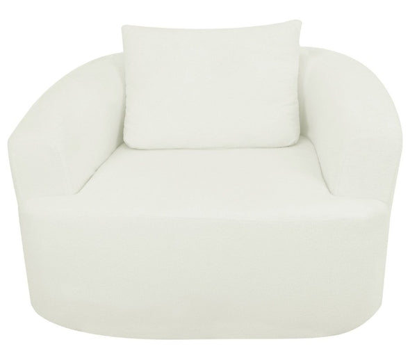 English Elm 47.2-Inch, Oversized Lamb Fleece Swivel Lounge Chair for Bedroom or Living Room W3975P462051