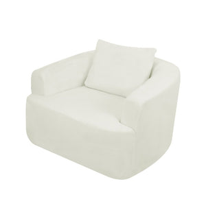 English Elm 47.2-Inch, Oversized Lamb Fleece Swivel Lounge Chair for Bedroom or Living Room W3975P462051