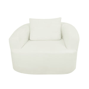 English Elm 47.2-Inch, Oversized Lamb Fleece Swivel Lounge Chair for Bedroom or Living Room W3975P462051