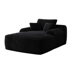 English Elm Convertible Plush Chaise Sleeper Armchair with Wide Armrest and Throw Pillows Included W3975P476125