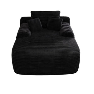 English Elm Convertible Plush Chaise Sleeper Armchair with Wide Armrest and Throw Pillows Included W3975P476125