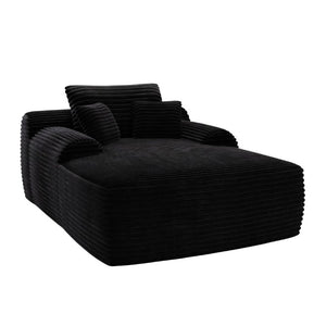 English Elm Convertible Plush Chaise Sleeper Armchair with Wide Armrest and Throw Pillows Included W3975P476125