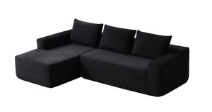 English Elm New-96.9 Cloud Sectional Corduroy Modular Sofa Deep Seat L-Shape Chaise Living Room Left W3975P476160