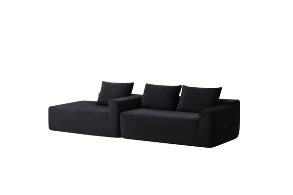 English Elm New-96.9 Cloud Sectional Corduroy Modular Sofa Deep Seat L-Shape Chaise Living Room Left W3975P476160