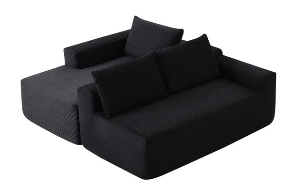 English Elm New-96.9 Cloud Sectional Corduroy Modular Sofa Deep Seat L-Shape Chaise Living Room Left W3975P476160