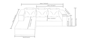 English Elm New-96.9 Cloud Sectional Corduroy Modular Sofa Deep Seat L-Shape Chaise Living Room Left W3975P476160