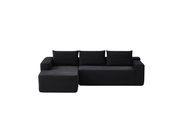 English Elm New-96.9 Cloud Sectional Corduroy Modular Sofa Deep Seat L-Shape Chaise Living Room Left W3975P476160
