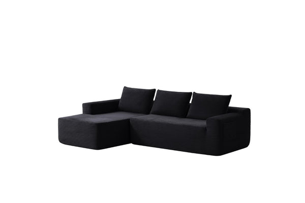 English Elm New-96.9 Cloud Sectional Corduroy Modular Sofa Deep Seat L-Shape Chaise Living Room Left W3975P476160