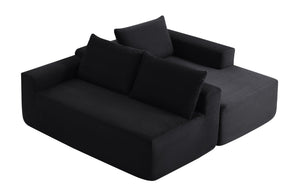 English Elm New-96.9 Cloud Sectional Corduroy Modular Sofa Deep Seat L-Shape Chaise Living Room Right W3975P476161