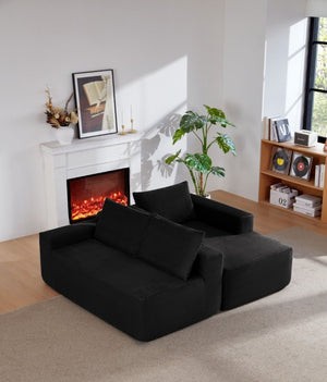 English Elm New-96.9 Cloud Sectional Corduroy Modular Sofa Deep Seat L-Shape Chaise Living Room Right W3975P476161