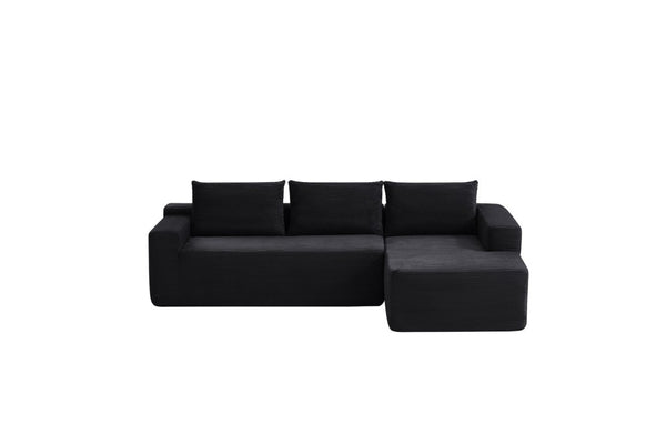 English Elm New-96.9 Cloud Sectional Corduroy Modular Sofa Deep Seat L-Shape Chaise Living Room Right W3975P476161