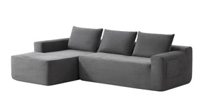 English Elm New Modular Cloud Sectional Deep Seat Corduroy Sofa U-Shaped Lounge for Living Room W3975P476162