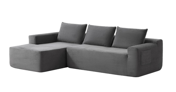 English Elm New Modular Cloud Sectional Deep Seat Corduroy Sofa U-Shaped Lounge for Living Room W3975P476162