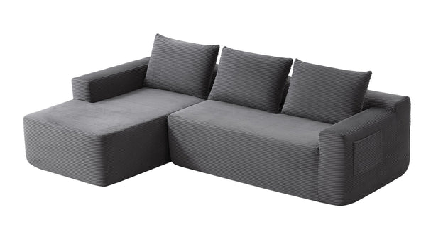 English Elm New Modular Cloud Sectional Deep Seat Corduroy Sofa U-Shaped Lounge for Living Room W3975P476162