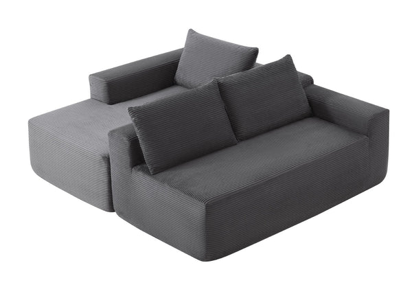 English Elm New Modular Cloud Sectional Deep Seat Corduroy Sofa U-Shaped Lounge for Living Room W3975P476162