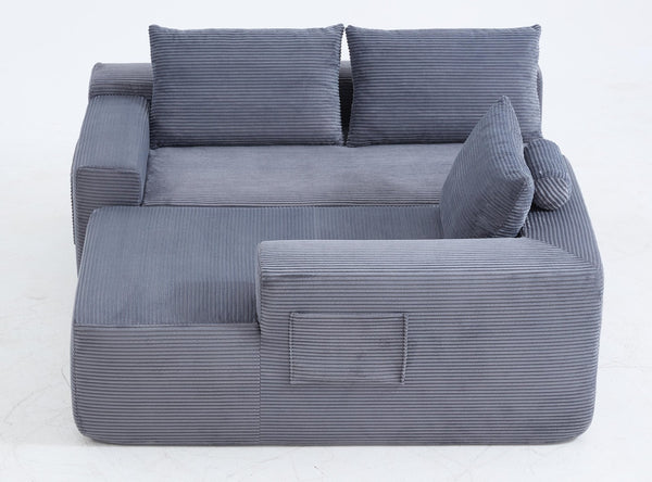 English Elm New Corduroy L-Shaped Sectional Sofa Deep Seat Modular Lounge for Living Room W3975P476163
