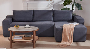 English Elm New Corduroy L-Shaped Sectional Sofa Deep Seat Modular Lounge for Living Room W3975P476163