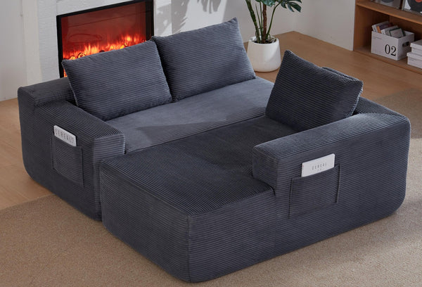 English Elm New Corduroy L-Shaped Sectional Sofa Deep Seat Modular Lounge for Living Room W3975P476163