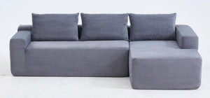 English Elm New Corduroy L-Shaped Sectional Sofa Deep Seat Modular Lounge for Living Room W3975P476163