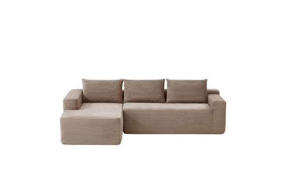 English Elm New Modular L-Shaped Sectional Sofa Deep Seat Corduroy Upholstered Living Room Couch W3975P476165